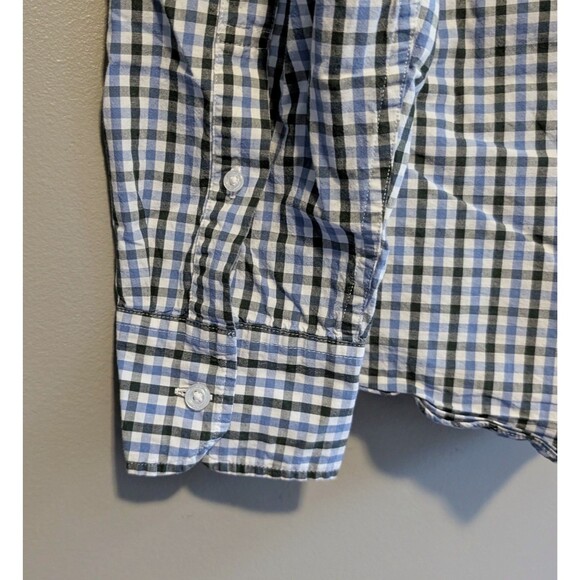 J.Crew Size Large Check Shirt Mens Blue Slim Fit Stretch Flex Button LS L - Picture 3 of 4